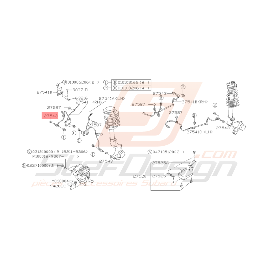 Entretoise ABS Origine Subaru GT 1993 - 1999