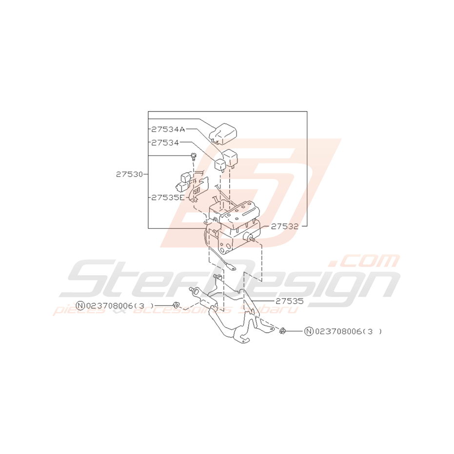 Schéma Système Hydraulique ABS Origine Subaru GT 1993 - 1996 Schéma Système Hydraulique ABS Origine Subaru GT 1993 - 1996
