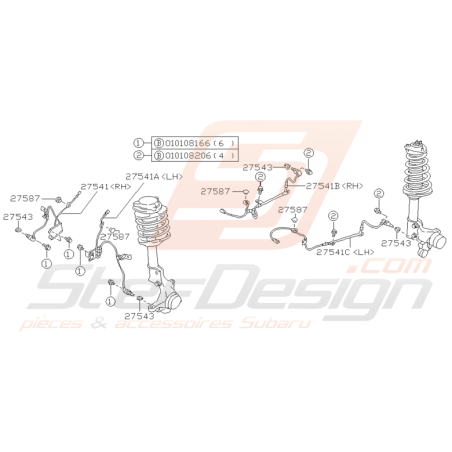 Schéma Capteur ABS Origine Subaru GT 1997