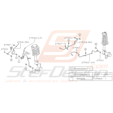 Schéma Capteur d'ABS Origine Subaru Impreza GT 1998 - 2000