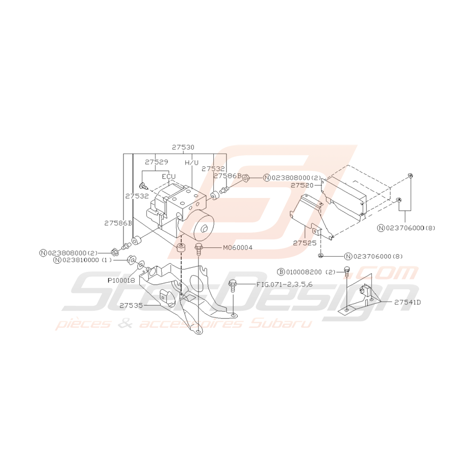 Schéma Système Hydraulique ABS Origine Subaru GT 1998 - 2000 Schéma Système Hydraulique ABS Origine Subaru GT 1998 - 2000