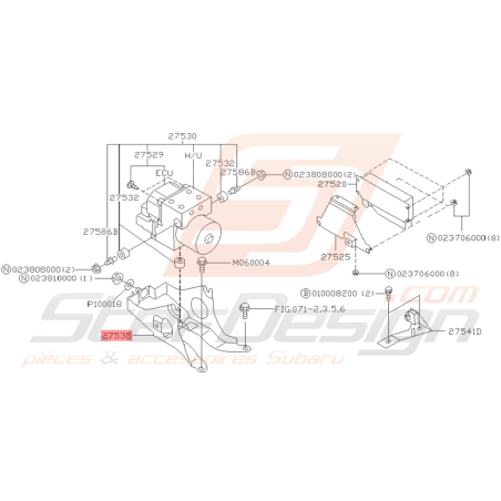 Support ABS Origine Subaru Impreza GT 1998 - 2000