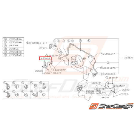 Durite de frein avant Origine Subaru pour Impreza GT 1997-2000