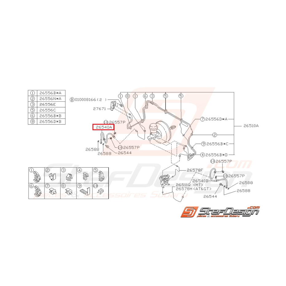 Durite de frein avant Origine Subaru pour Impreza GT 1997-2000 Durite de frein avant Origine Subaru pour Impreza GT 1997-2000