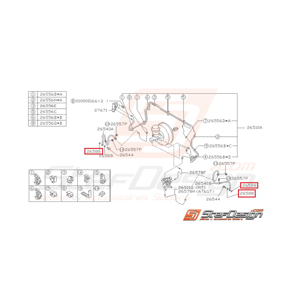 Joint cuivre de flexible d'étrier de frein avant et arrière GT 93-00 WRX/STI 01-14
