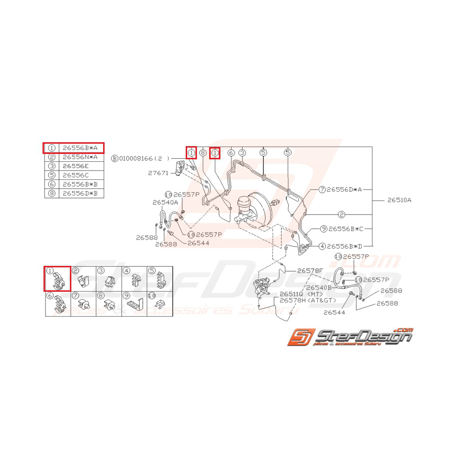 Agrafe de durite rigide de frein avant SUBARU GT 93-00 Agrafe de durite rigide de frein avant SUBARU GT 93-00