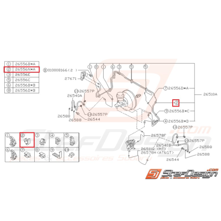 Attache n°2 Conduit de Frein Avant Origine Subaru GT 1993 - 1996