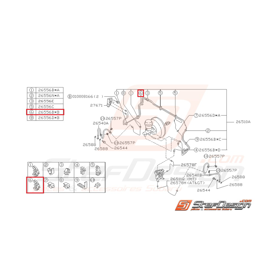 Agrafe de durite rigide de frein avant SUBARU GT 93-00 Agrafe de durite rigide de frein avant SUBARU GT 93-00
