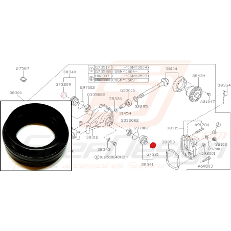 joint spy de cardan arrière côté gauche Subaru forester 2005