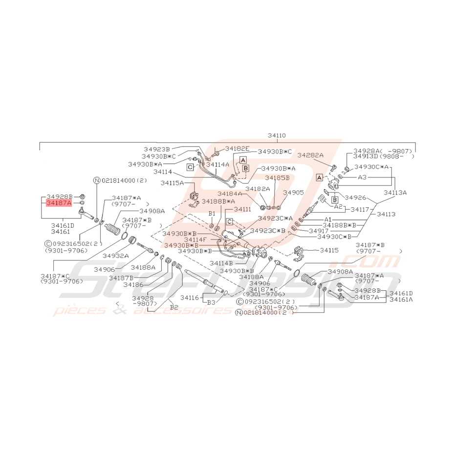 Bague de soufflet de rotule de direction GT 93-00 et WRX/STI 01-14