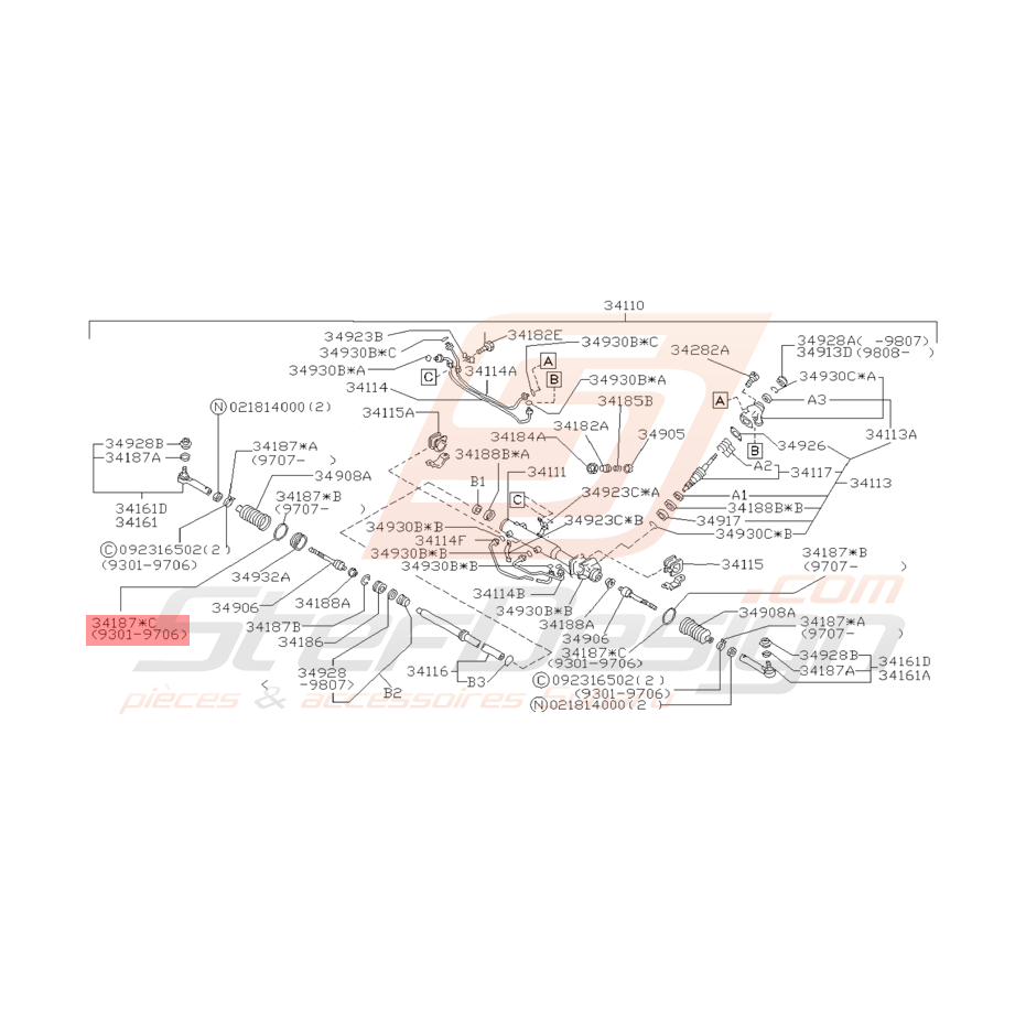 Agrafe de Soufflet de direction Origine Subaru Impreza GT 93 - 06/97