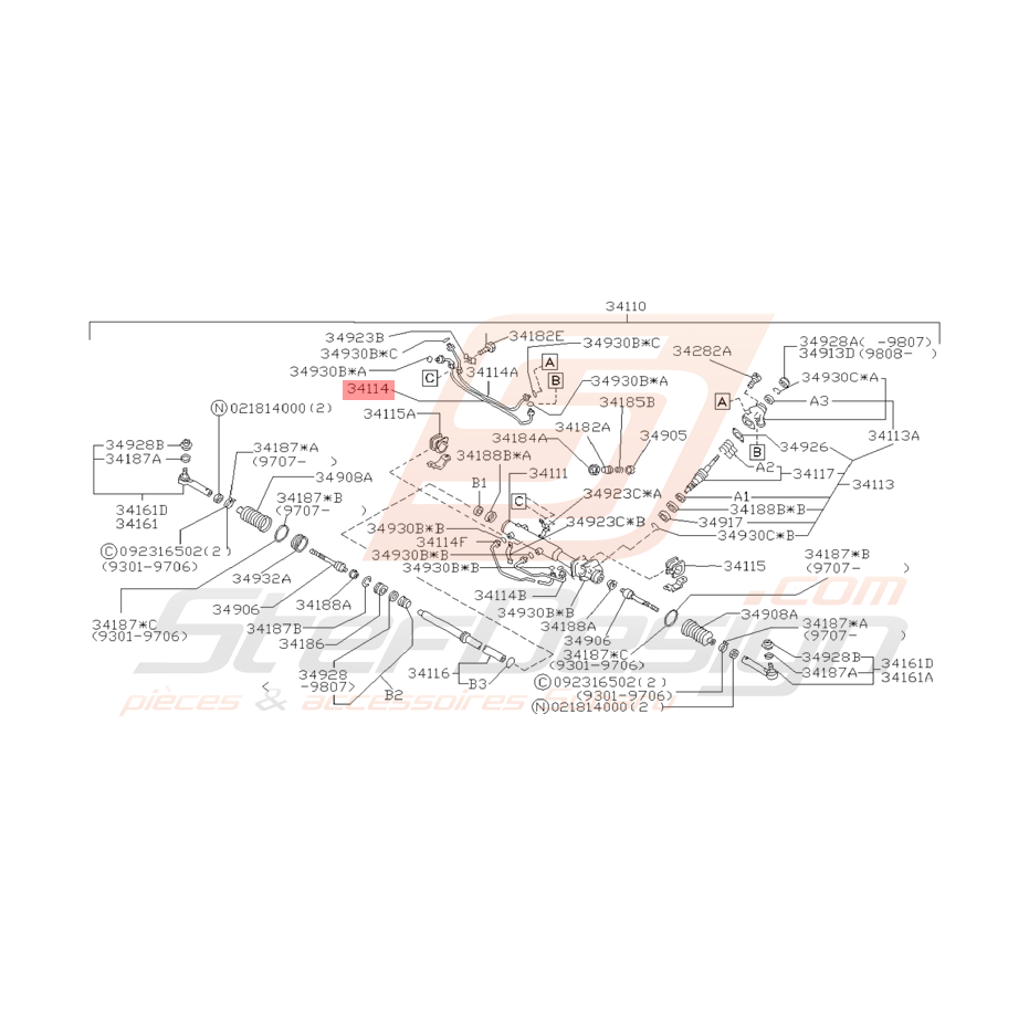 Tuyau de Pression pour Crémaillère Subaru Impreza GT 1997 - 2000