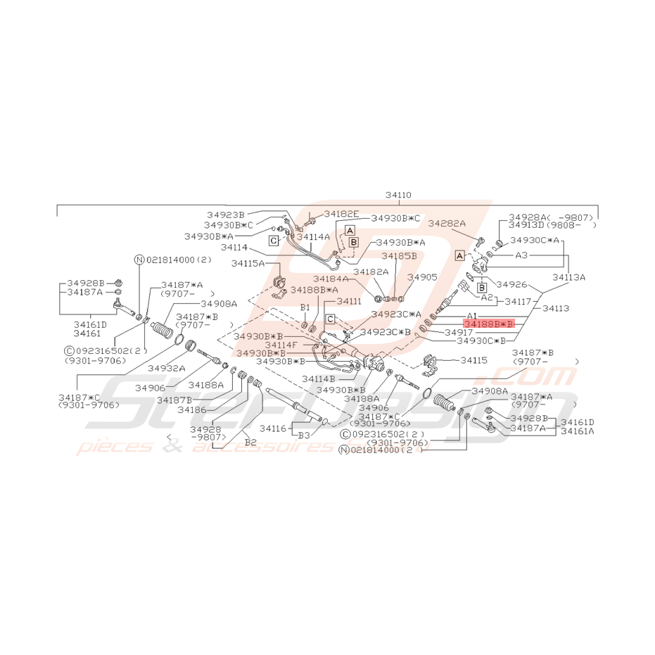 Rondelle Engrenage de Direction Origine Subaru GT 1997 - 2000