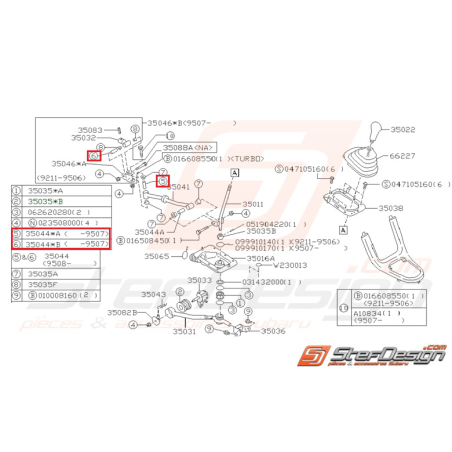 Entretoise Origine Subaru pour Subaru Impreza GT 1993-1997