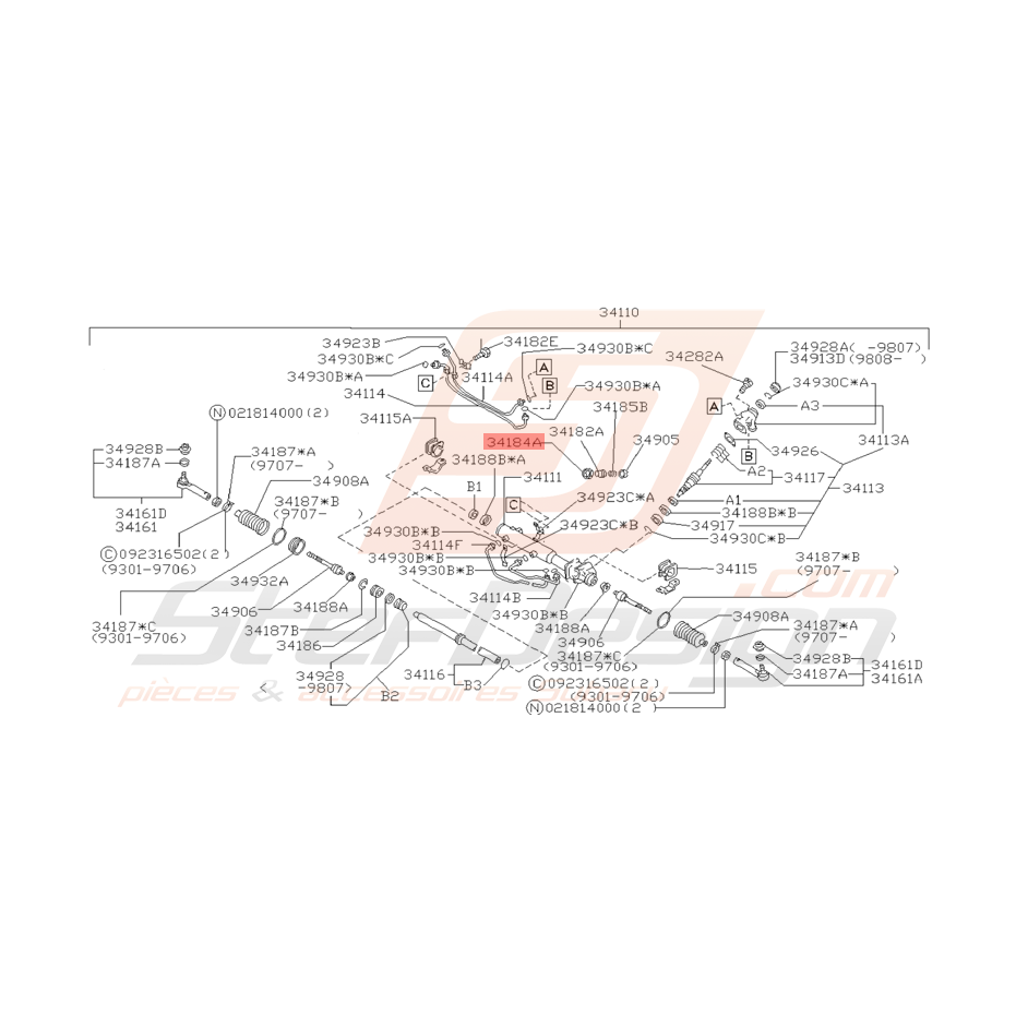 Ecrou de verrouillage Origine Subaru GT 1999 - 2000