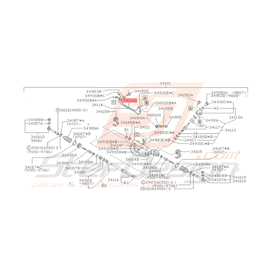 Tuyauterie de Retour Origine Subaru Impreza GT 1997