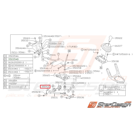 Ressort de levier de vitesse pour GT 93-00