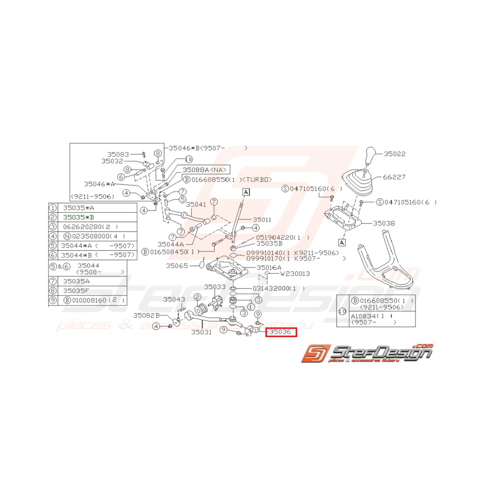 Amortisseur caoutchouc levier de vitesse WRX 01-07 STI 01-14 Amortisseur caoutchouc levier de vitesse WRX 01-07 STI 01-14