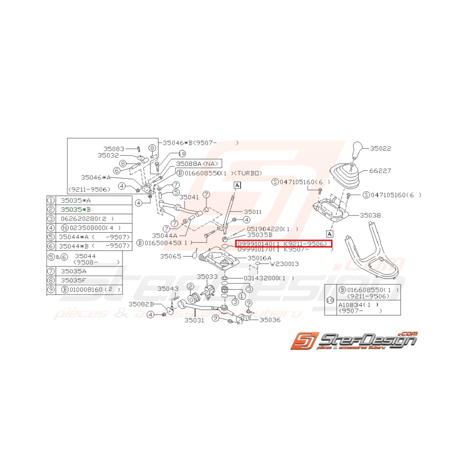 Fil de verrouillage levier de vitesse WRX/STI 01-07 Fil de verrouillage levier de vitesse WRX/STI 01-07