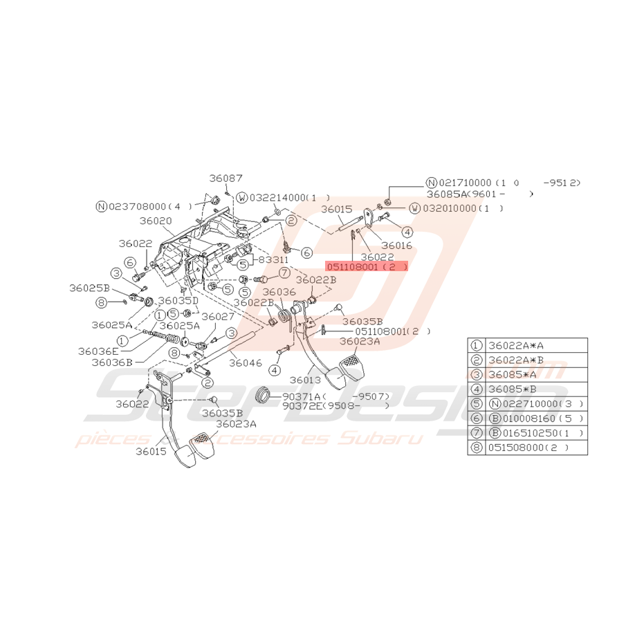 Broche Retenue de Ressort Origine Subaru Impreza GT 1993 - 1997 Broche Retenue de Ressort Origine Subaru Impreza GT 1993 - 1997