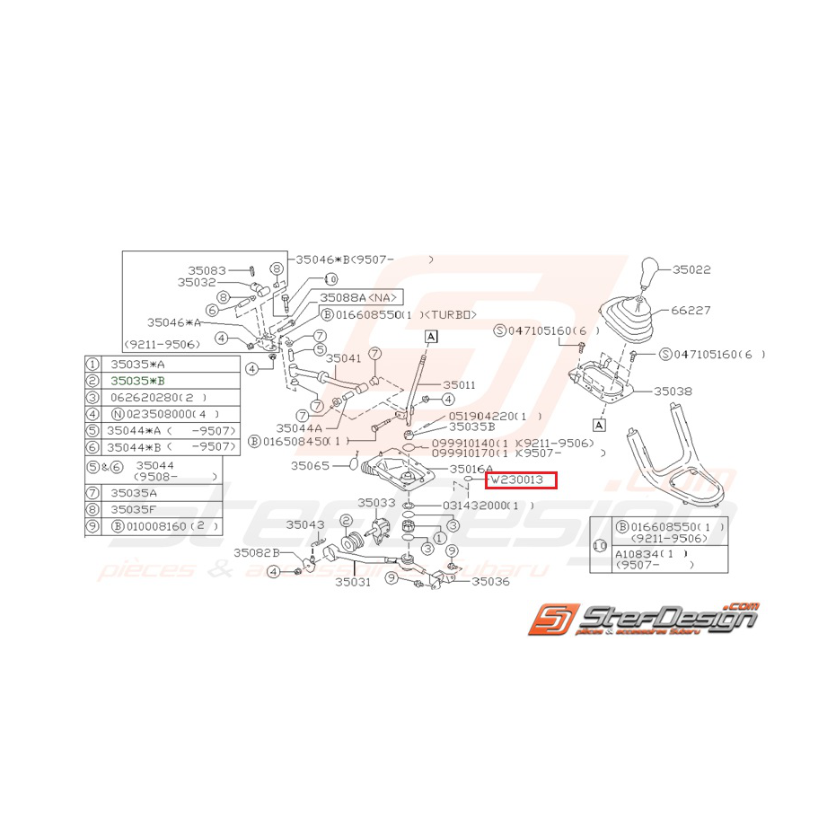 Passe fil boite levier de vitesse WRX 06-07 Passe fil boite levier de vitesse WRX 06-07
