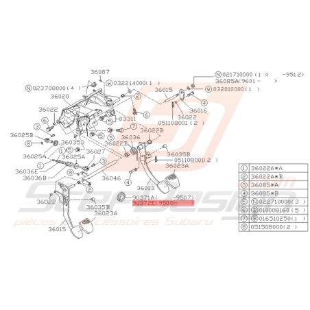 Douille D33 Origine Subaru Impreza GT 08/1995 - 1997