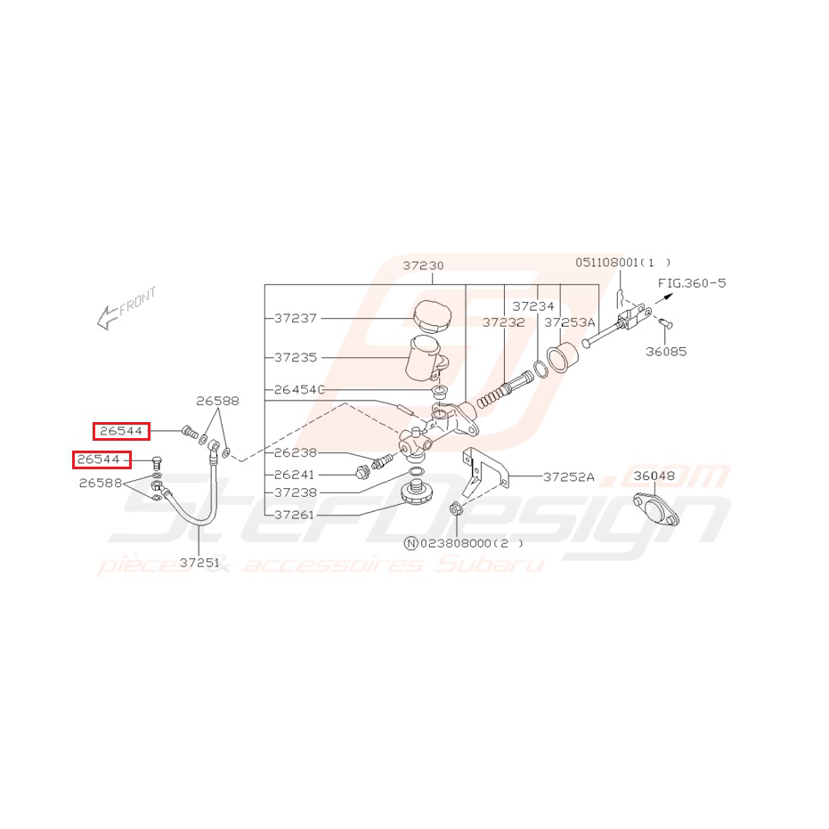 Vis banjo d'étrier de frein arrière origine SUBARU GT 93-00 Vis banjo d'étrier de frein arrière origine SUBARU GT 93-00