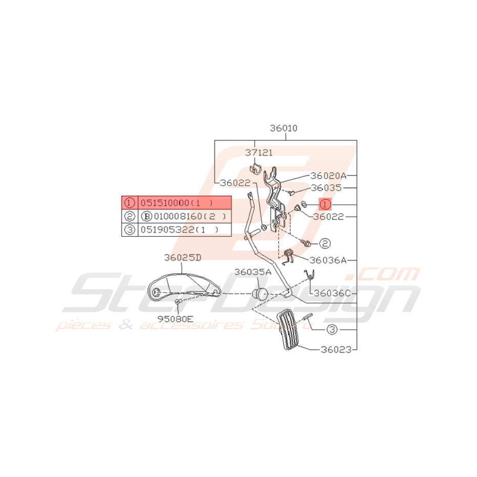 Agrafe Pédale d'Accélérateur Origine Subaru Impreza GT 1993 - 1997 Agrafe Pédale d'Accélérateur Origine Subaru Impreza GT 1993 - 1997