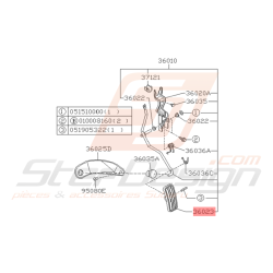 Patin Pédale d'Accélération Origine Subaru Impreza GT 1993 - 1997
