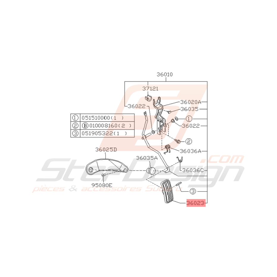 Patin Pédale d'Accélération Origine Subaru Impreza GT 1993 - 1997 Patin Pédale d'Accélération Origine Subaru Impreza GT 1993 - 1997