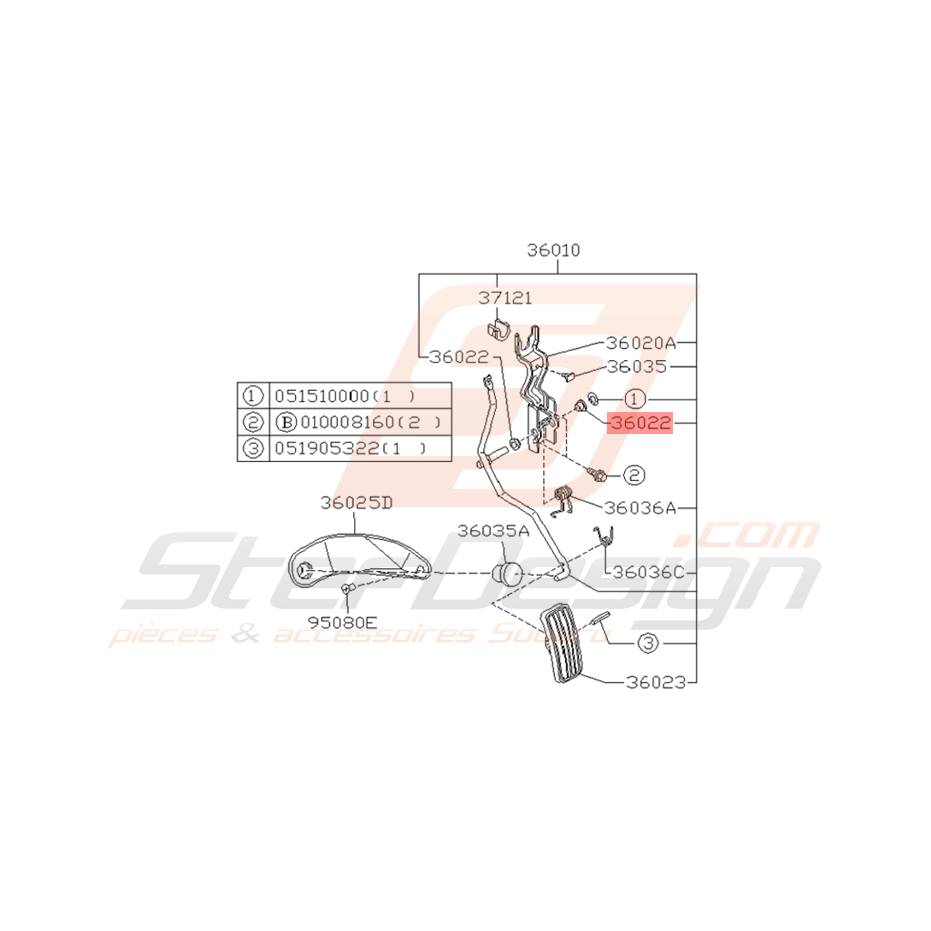 Manchon Pédale d'Accélérateur Origine Subaru GT 1993 - 1997 Manchon Pédale d'Accélérateur Origine Subaru GT 1993 - 1997