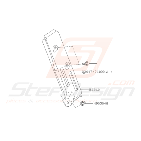 Schéma de repose pied Subaru Impreza GT 1993-2000