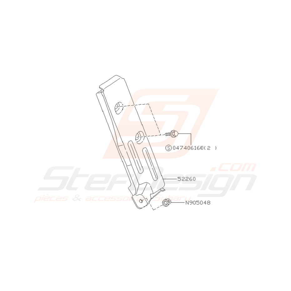 Schéma de repose pied Subaru Impreza GT 1993-2000
