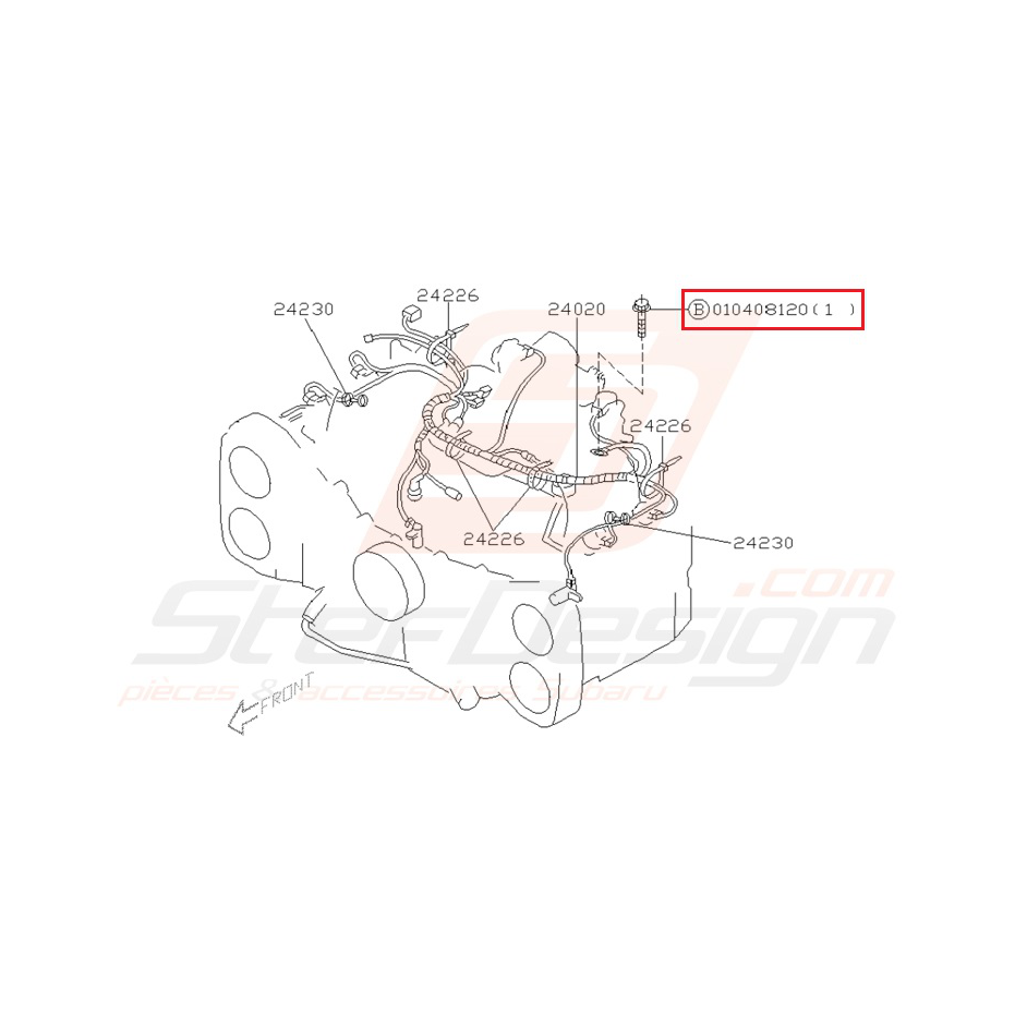 Vis de fixation de renfort de pompe de direction assistée GT 99-00