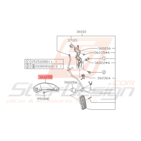 Plaque d'Accélérateur Origine Subaru GT 2000