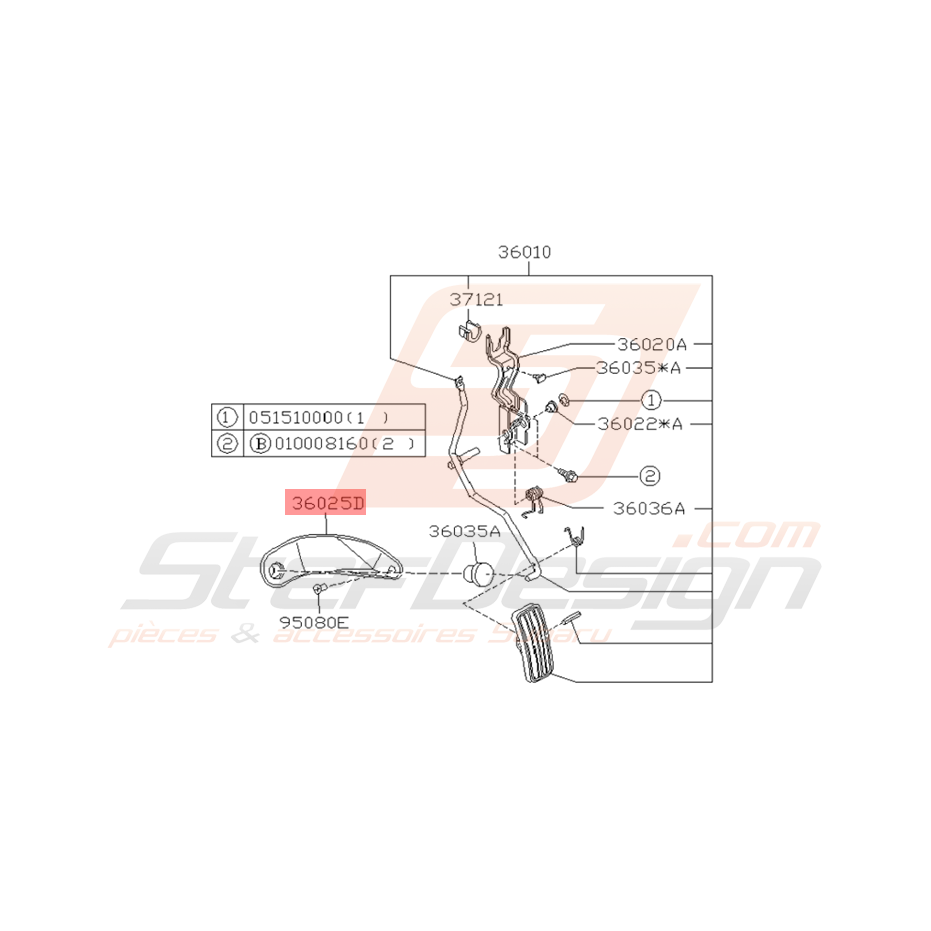Plaque d'Accélérateur Origine Subaru GT 2000 Plaque d'Accélérateur Origine Subaru GT 2000