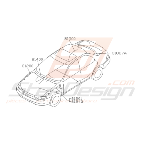 Schéma Faisceau Electrique Origine Subaru GT 93 - 00 (plus fabriqué)