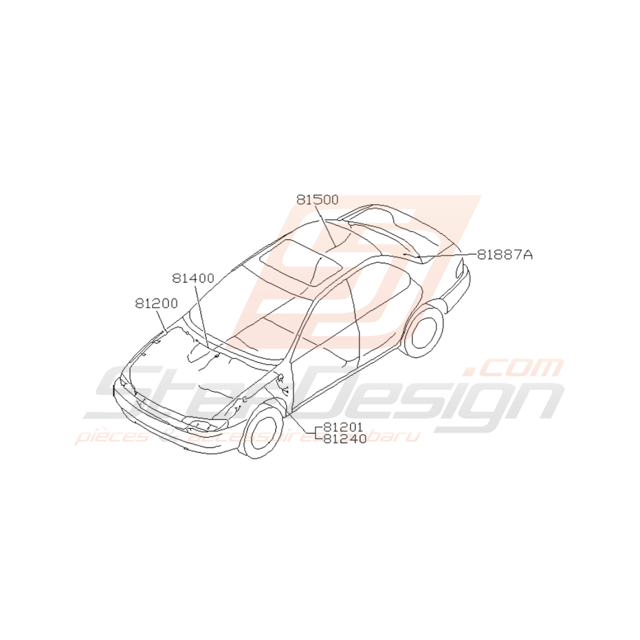 Schéma Faisceau Electrique Origine Subaru GT 93 - 00 (plus fabriqué)