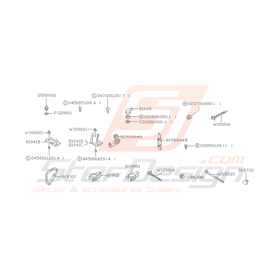 Schéma Quincaillerie Faisceau Electrique Origine Subaru GT 93 - 00 Schéma Quincaillerie Faisceau Electrique Origine Subaru GT 93 - 00