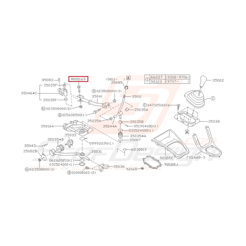Vis de fixation de raccord de levier de vitesse boite 5 WRX 01-05 Vis de fixation de raccord de levier de vitesse boite 5 WRX 01-05