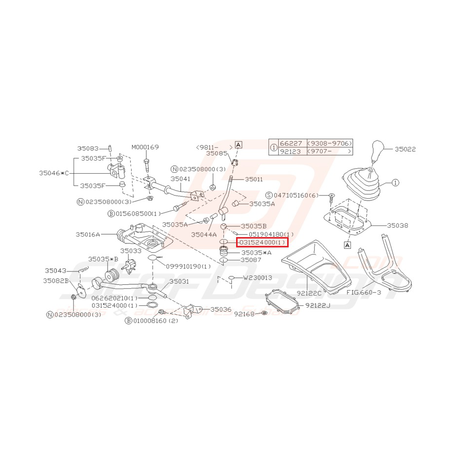 Circlips levier boite de vitesse WRX 01-07