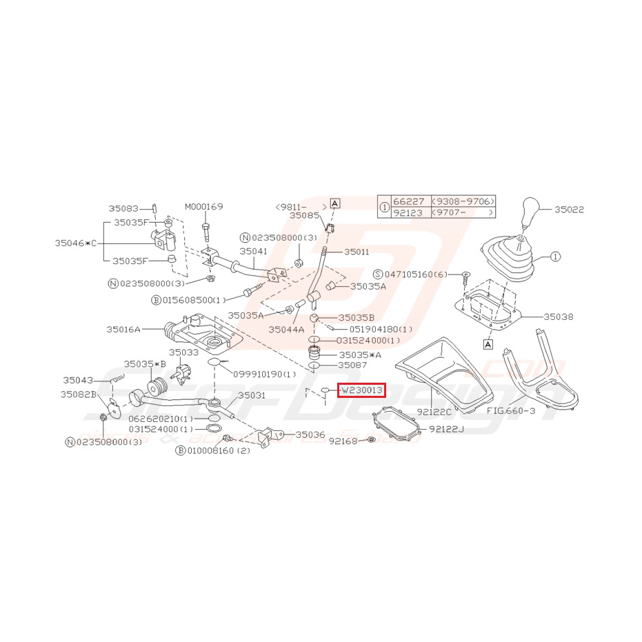 Passe fil boite levier de vitesse WRX 06-07 Passe fil boite levier de vitesse WRX 06-07