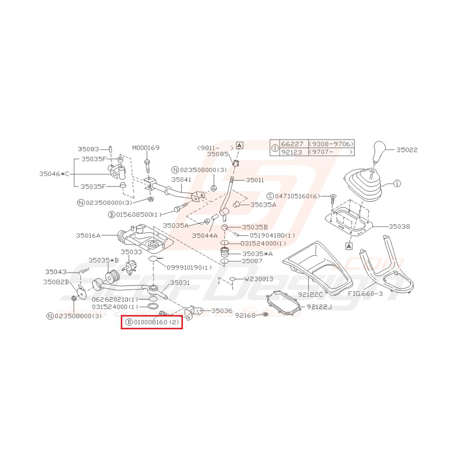 Vis de levier de vitesse WRX/STI 01-07