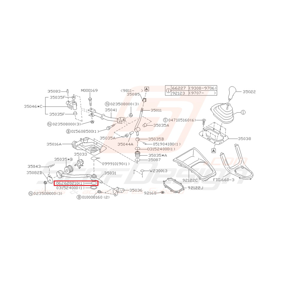 Joint spy levier de vitesse WRX 01-07