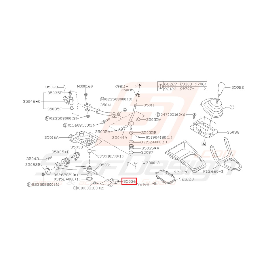 Amortisseur caoutchouc levier de vitesse WRX 01-07 STI 01-14 Amortisseur caoutchouc levier de vitesse WRX 01-07 STI 01-14