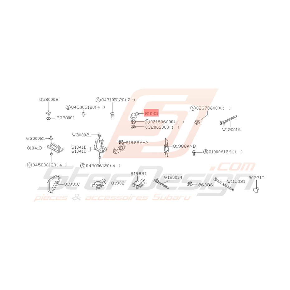 Capuchon Origine Subaru Impreza GT 1993 - 1998 Capuchon Origine Subaru Impreza GT 1993 - 1998