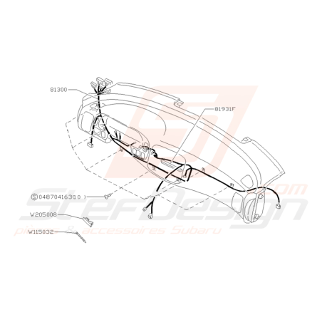 Schéma de faisceaux électrique du tableau de bord Subaru Impreza GT 1993-2000 (plus fabriqué)