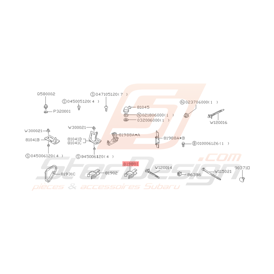 Attache Cable Origine Subaru Impreza GT 1993 - 2000 Attache Cable Origine Subaru Impreza GT 1993 - 2000