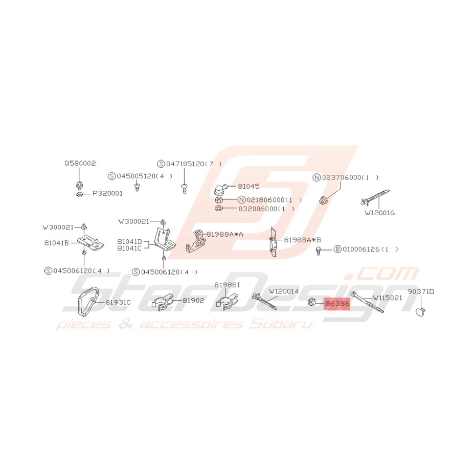 Agrafe Origine Subaru GT Agrafe Origine Subaru GT