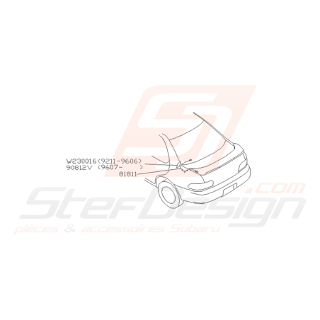 Schéma du faisceau électrique arrière Subaru Impreza GT 1993-2000